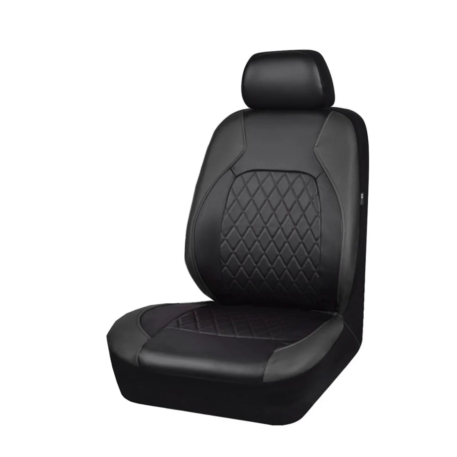 AutositzbezüGe,Auto SitzbezüGe Universal-Autositzbezug-Set, PU-Leder, Fahrzeugkissen, rundum umschlossenes Schutzpolster, Kratzfest, passend for Limousine, SUV, Pick-up-Truck(1 pc Black Front) von DLZFUDTY