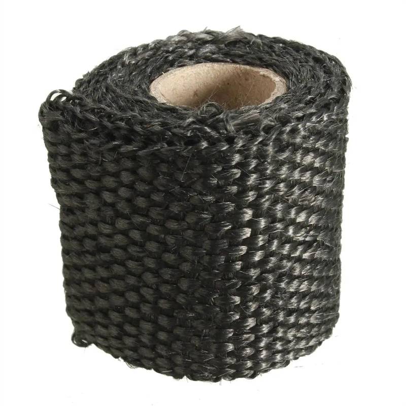 Hitzeschutzband Auspuff,Auspuff Dichtband 1/2 Stück 1M Fiberglas Hitzeschild Rolle Auto Motorrad Auspuff Thermoband Rohr Wärmeband(4pcs) von DLZFUDTY