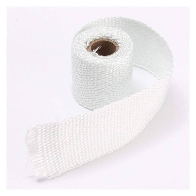 Hitzeschutzband Auspuff,Auspuff Dichtband 2 stücke 1,5m Auto Motorrad auspuff wrap rohre Header wärmeisolierung rollenband Turbo wärmeabgas thermische wickelband universal(White) von DLZFUDTY