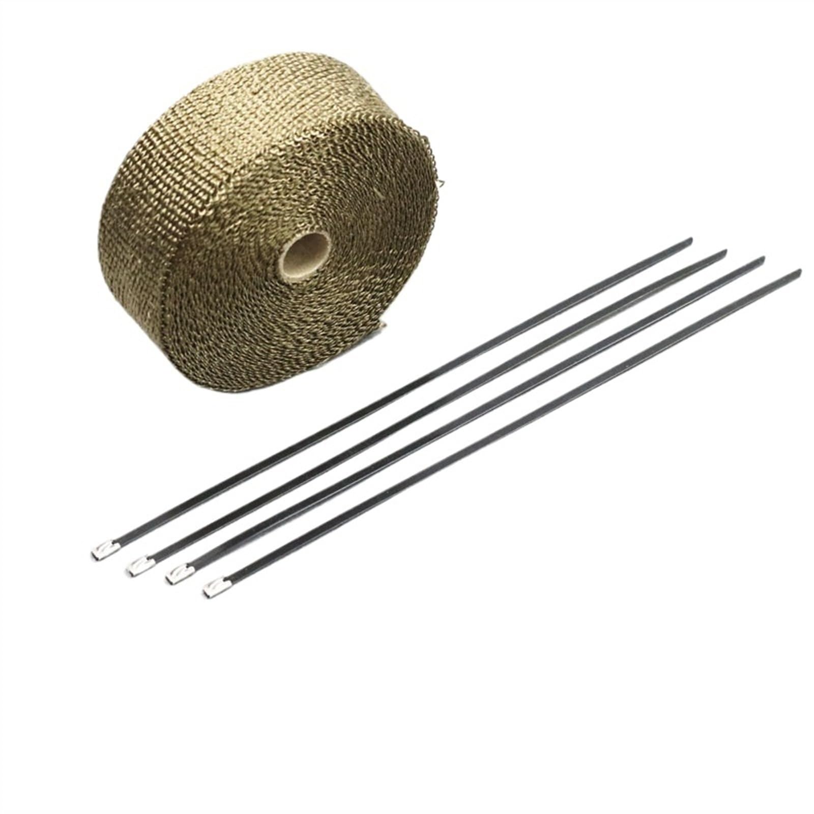 Hitzeschutzband Auspuff,Auspuff Dichtband 5/10 m Fiberglas Hitzeschild Auto Motorrad Auspuff Thermoband Header Rohr Wärmewickelband(10m-02) von DLZFUDTY