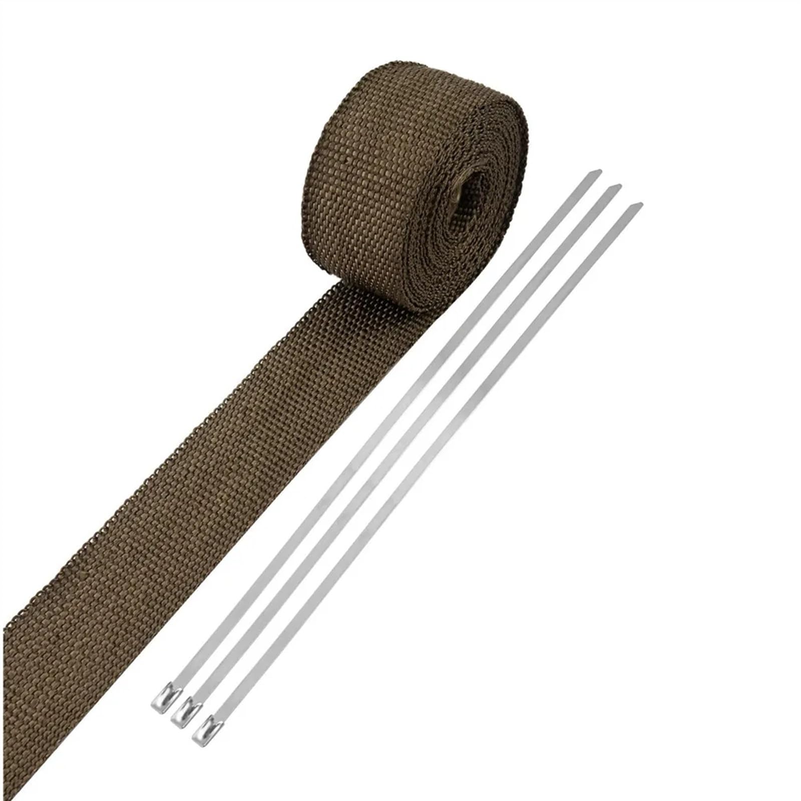 Hitzeschutzband Auspuff,Auspuff Dichtband 5 Meter Auto-Auspuffrohr-Wickel-Isolierungs-Glasfaserband Auto-Isolierungs-Wärmeband(Brown) von DLZFUDTY