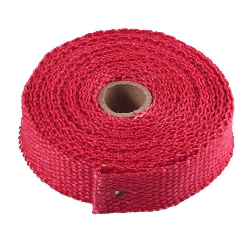 Hitzeschutzband Auspuff,Auspuff Dichtband 5 mt Auto Motorräder Auspuffrohr Wärmewickelverteiler Deckel Temperatur Baumwolle Isolierung Wärmegewebe Edelstahl Zip Krawatten(Red) von DLZFUDTY