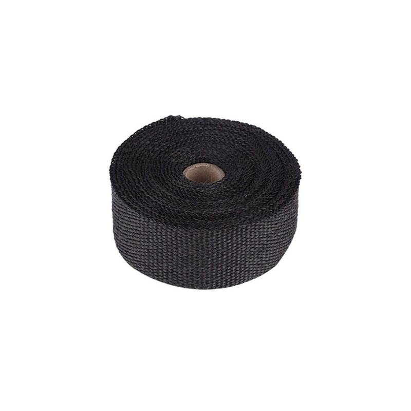 Hitzeschutzband Auspuff,Auspuff Dichtband 5M Roll Fiberglas Hitzeschild Auto Motorrad Auspuffkrümmer Wärmedämmung Glasfaser Thermische Wickelband Blacks 4 Krawatten Kit(5mx2.5cm Black 4ties) von DLZFUDTY
