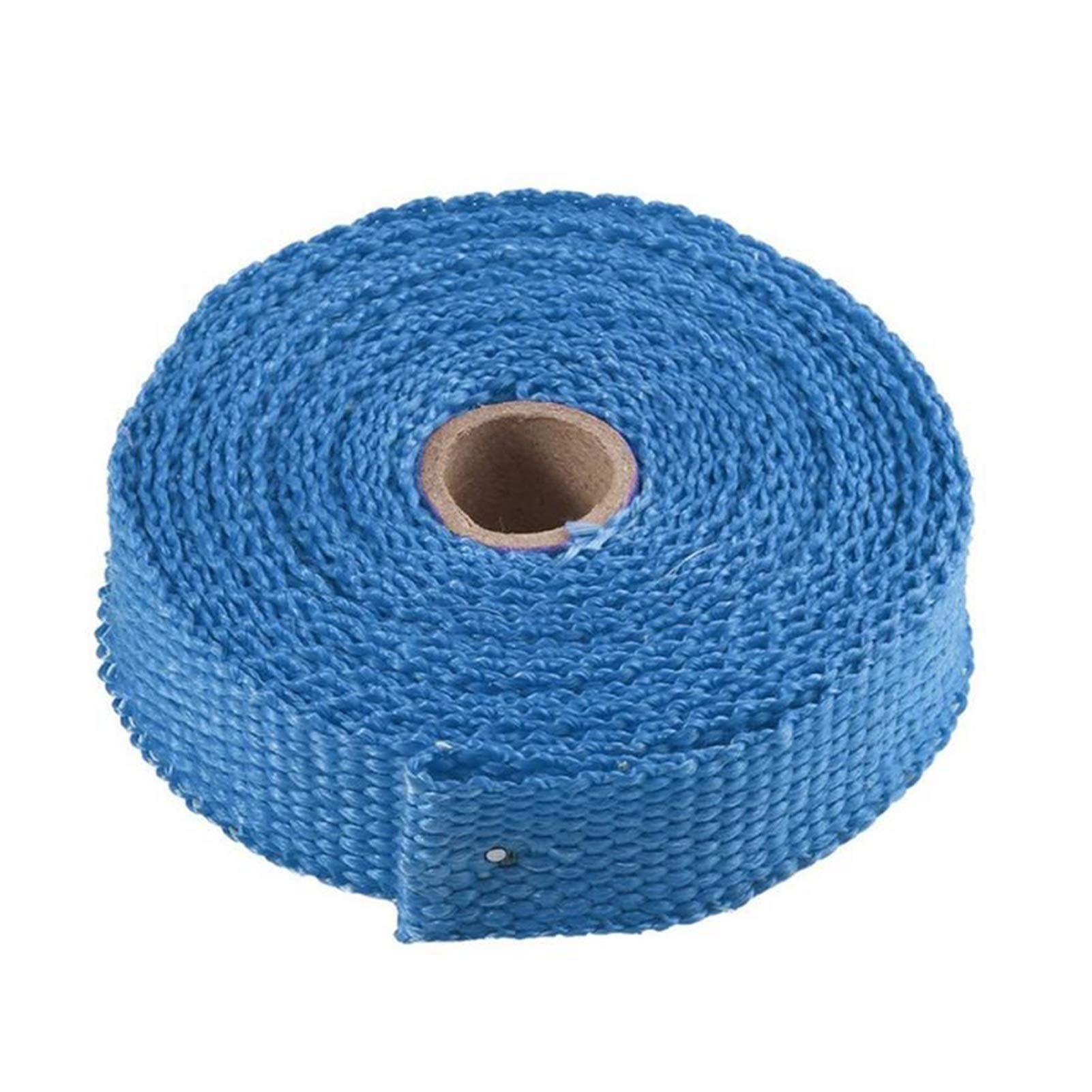 Hitzeschutzband Auspuff,Auspuff Dichtband 5m Auspuff-Rohrtuch Glasfaserband Auto Auspuffrohr Wrap Isolation Baumwolltuch Dämmung Wärmegewickelte Band(Blue) von DLZFUDTY