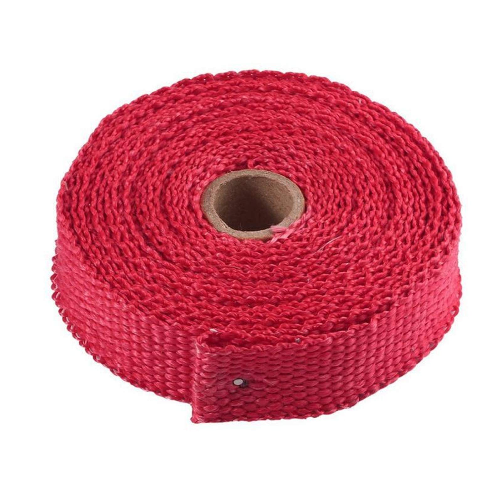 Hitzeschutzband Auspuff,Auspuff Dichtband 5m Auspuff-Rohrtuch Glasfaserband Auto Auspuffrohr Wrap Isolation Baumwolltuch Dämmung Wärmegewickelte Band(Red) von DLZFUDTY