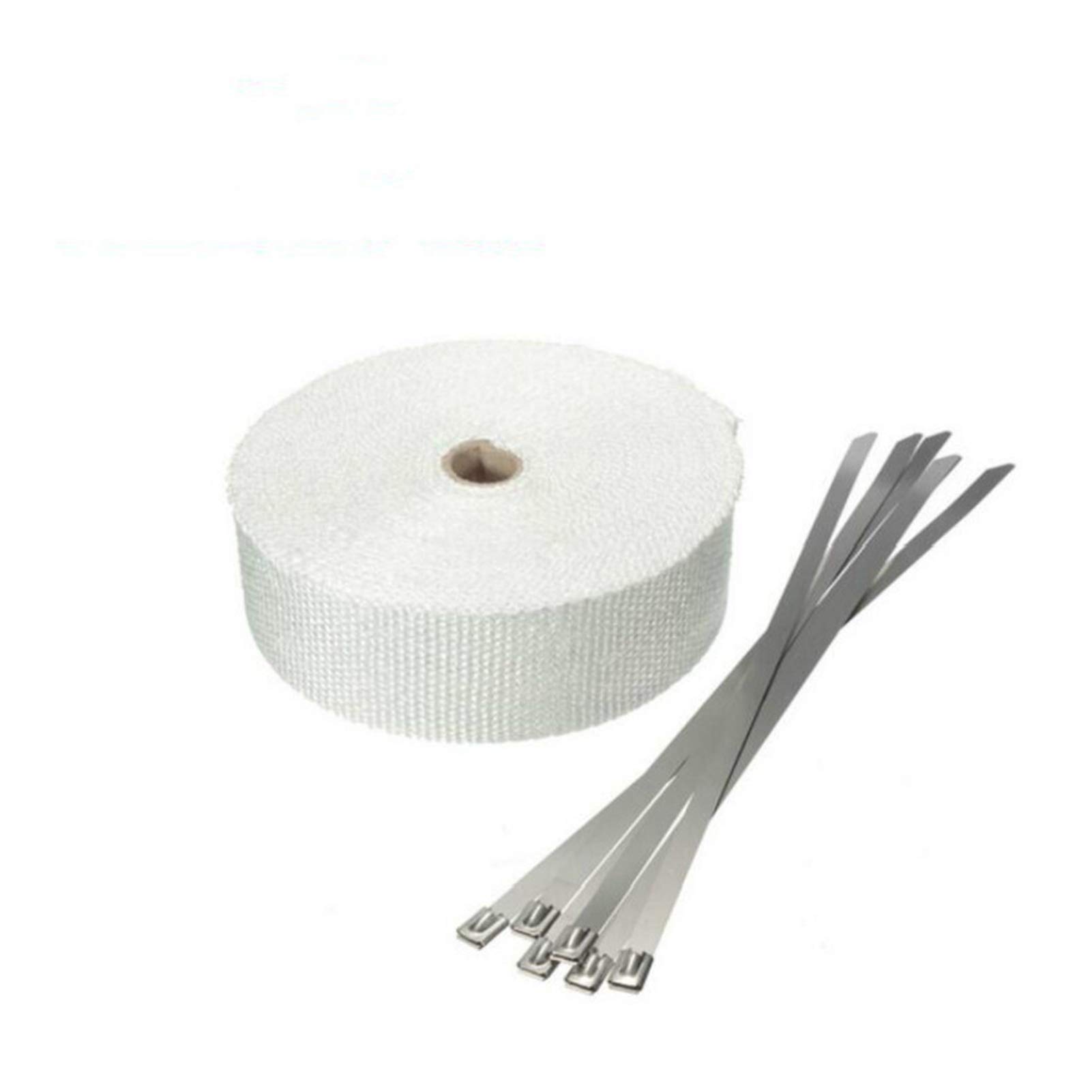 Hitzeschutzband Auspuff,Auspuff Dichtband 5m Auto Motorrad Auspuff Wrap Rohrkopf Wärme Wrapp Turbo Mainfold Wärmeabgas Thermal Wickelband Edelstahl Krawatten(1) von DLZFUDTY