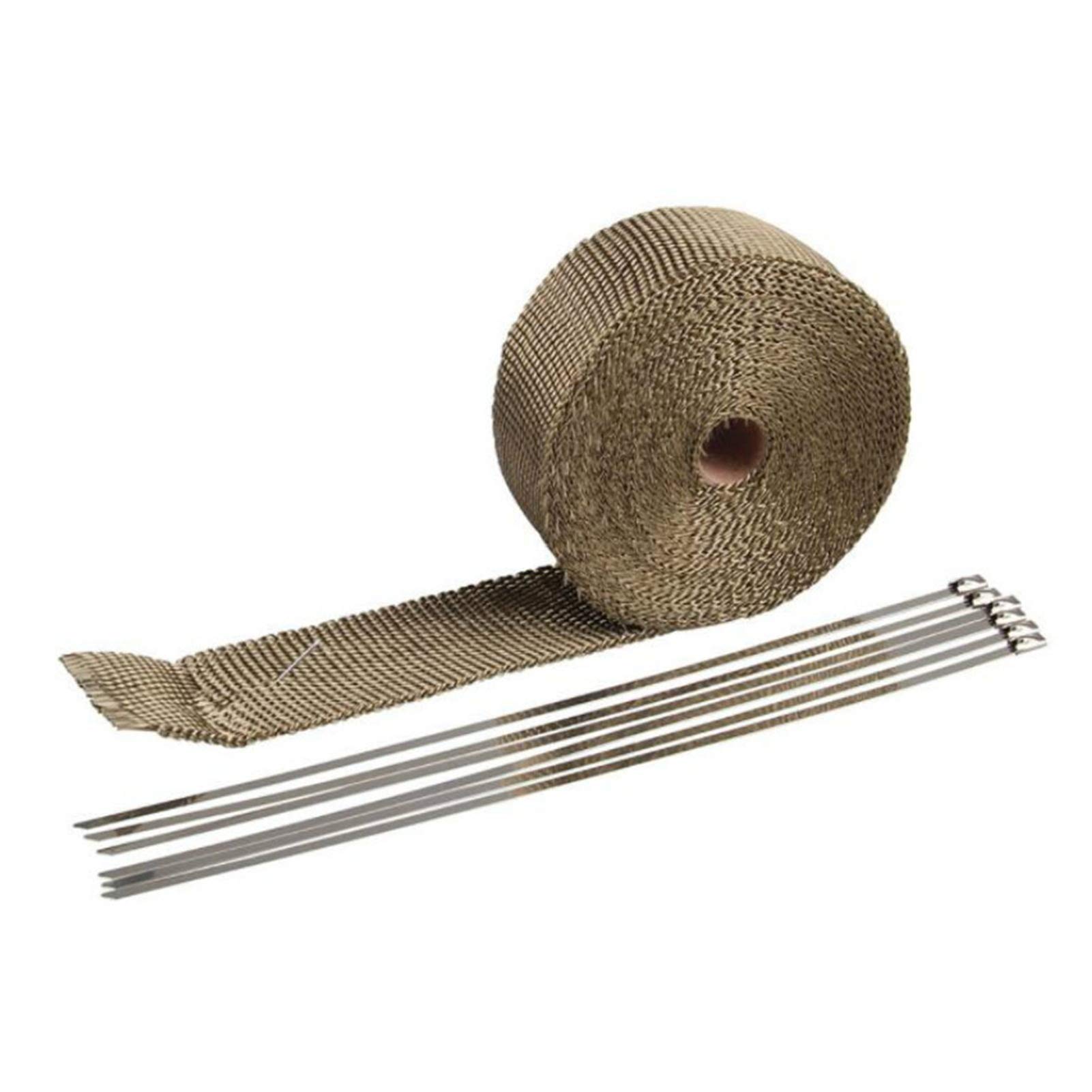 Hitzeschutzband Auspuff,Auspuff Dichtband 5m Auto Motorrad Auspuff Wrap Rohrkopf Wärme Wrapp Turbo Mainfold Wärmeabgas Thermal Wickelband Edelstahl Krawatten(Titanium) von DLZFUDTY