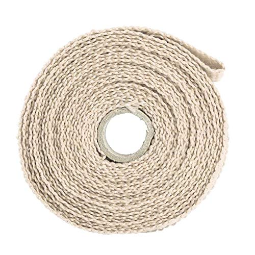 Hitzeschutzband Auspuff,Auspuff Dichtband 5m Thermisches Abgasband Auspuffrohr Wickelkopf Hitzebeständige Tuch mit Stahlband für Auto Motorrad Einlassteile(Light Brown) von DLZFUDTY