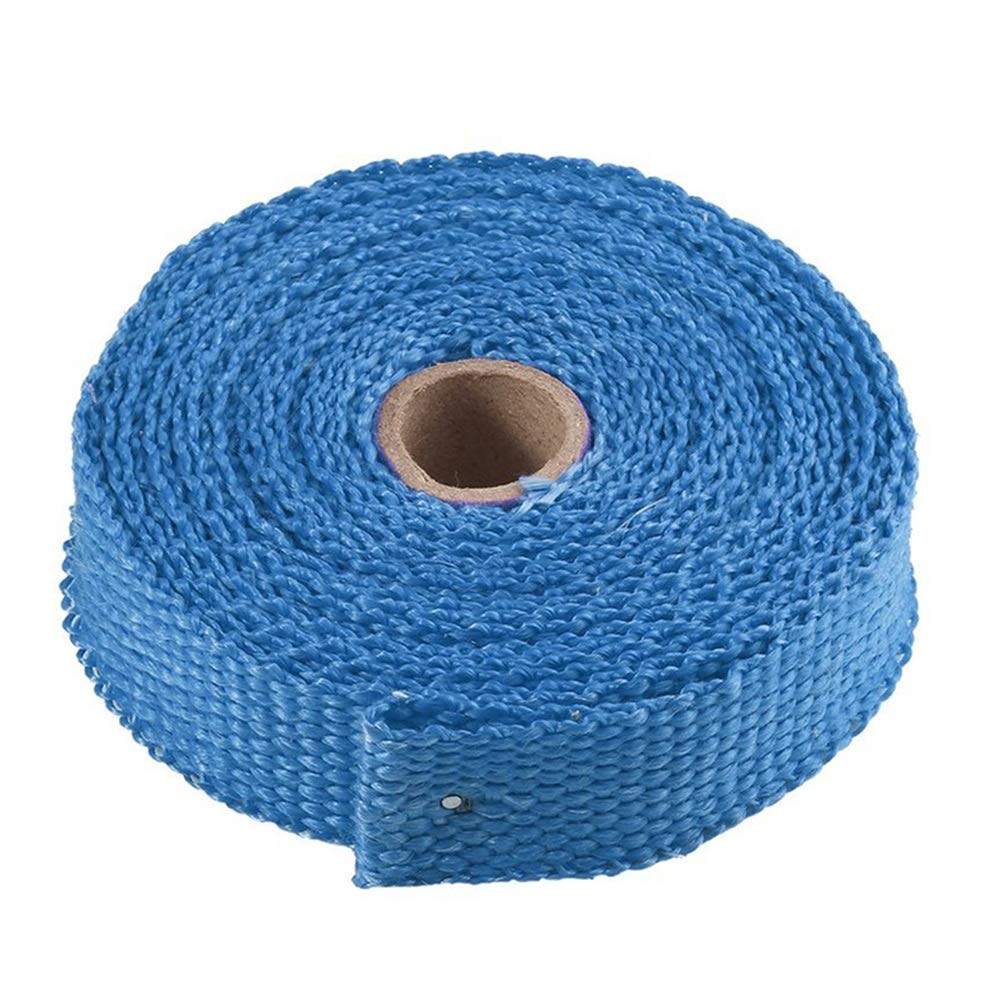 Hitzeschutzband Auspuff,Auspuff Dichtband Auto Motorrad thermische rostfreie bindungen unbrettlich Turbo verteiler wärmeableitungsband Motorrad zubehör Auto Teile(Blue) von DLZFUDTY