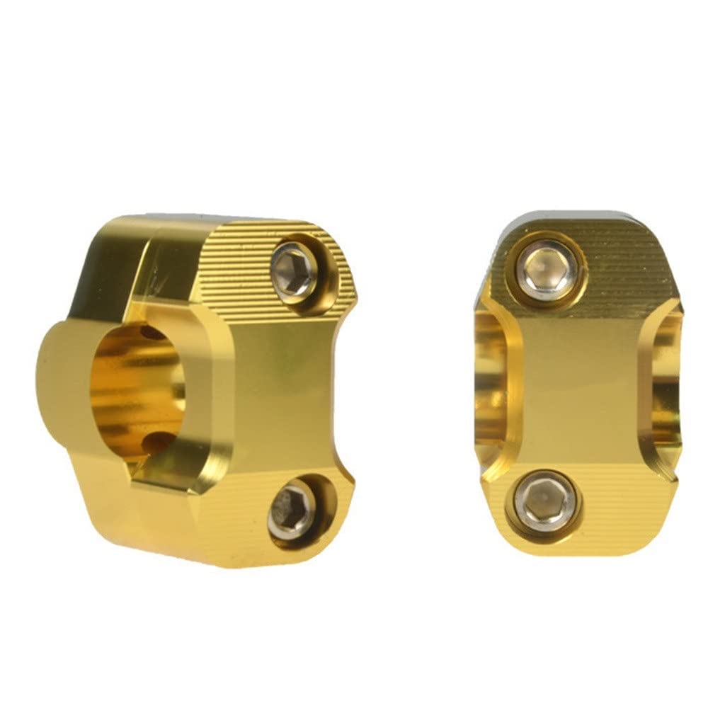 LenkererhöHung Motorrad,Lenkerklemme Motorrad 22mm 28mm Universal Motorrad Lenkerklammern Adapter Lenkrad Lenker Fat Balken Riser Mount(22mm Gold) von DLZFUDTY