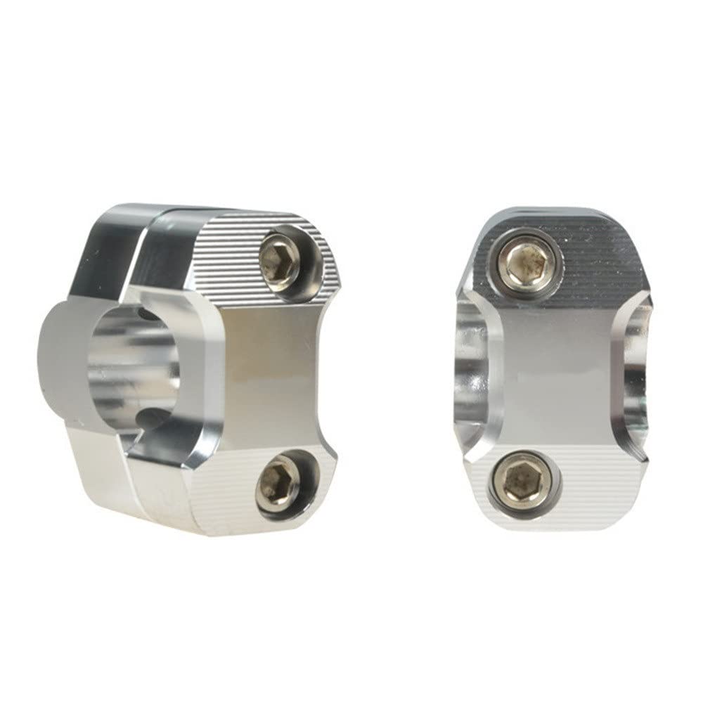 LenkererhöHung Motorrad,Lenkerklemme Motorrad 22mm 28mm Universal Motorrad Lenkerklammern Adapter Lenkrad Lenker Fat Balken Riser Mount(22mm Silver) von DLZFUDTY