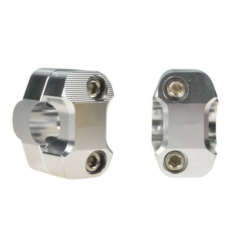 LenkererhöHung Motorrad,Lenkerklemme Motorrad 22mm 28mm Universal Motorrad Lenkerklammern Adapter Lenkrad Lenker Fat Balken Riser Mount(28mm Silver) von DLZFUDTY