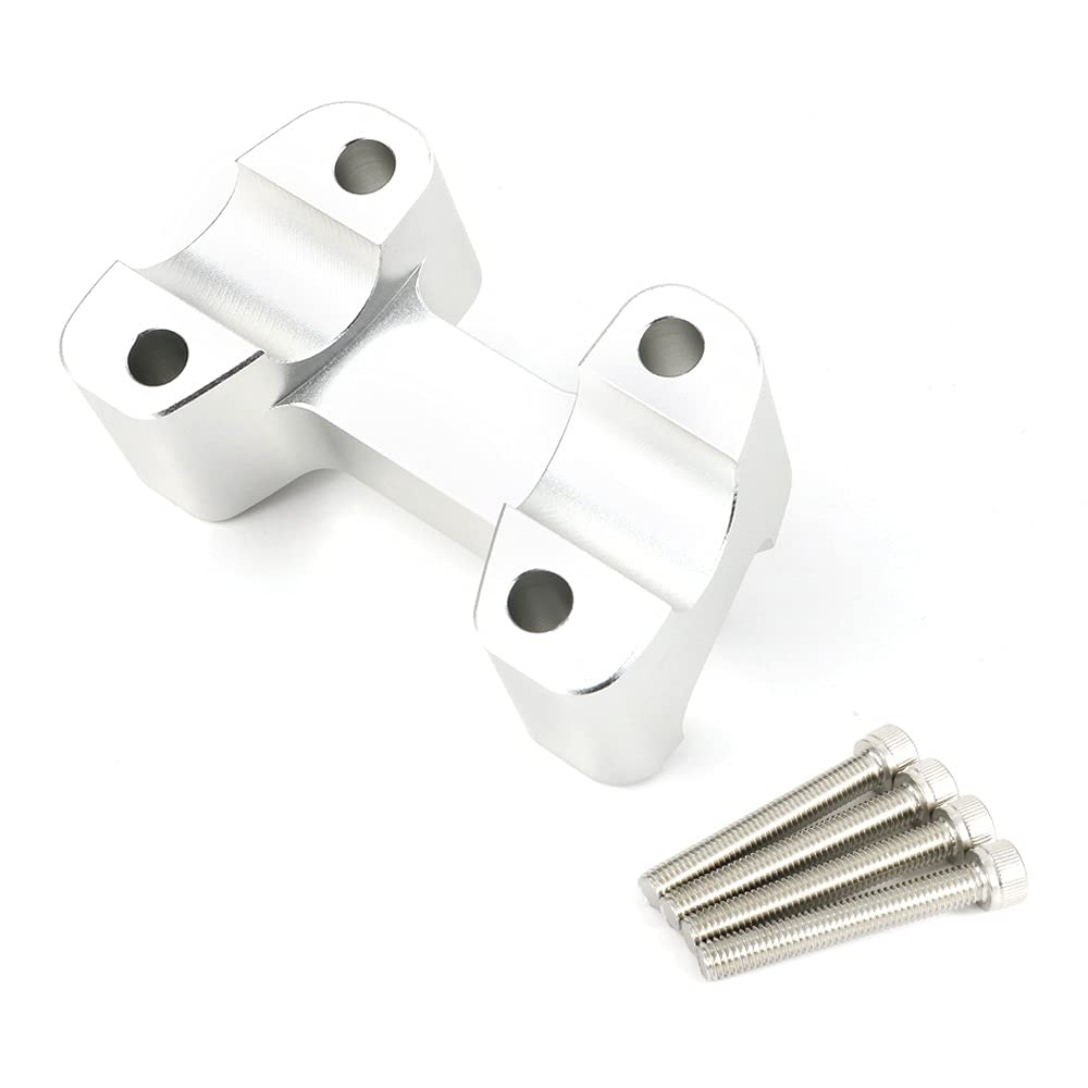 LenkererhöHung Motorrad,Lenkerklemme Motorrad Motorrad CNC-Lenkerhalterung Riser-Klemme 1.5 "Griffstangen-Riser-Spacer(Silver) von DLZFUDTY