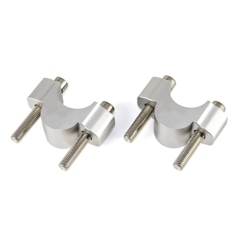 LenkererhöHung Motorrad,Lenkerklemme Motorrad Motorrad-Lenker-Risers-Klemmenmontage-Steigung Riser CNC Billet Aluminium(Silver) von DLZFUDTY