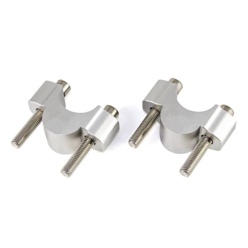 LenkererhöHung Motorrad,Lenkerklemme Motorrad Motorrad-Lenker-Risers-Klemmenmontage-Steigung Riser CNC Billet Aluminium(Silver) von DLZFUDTY