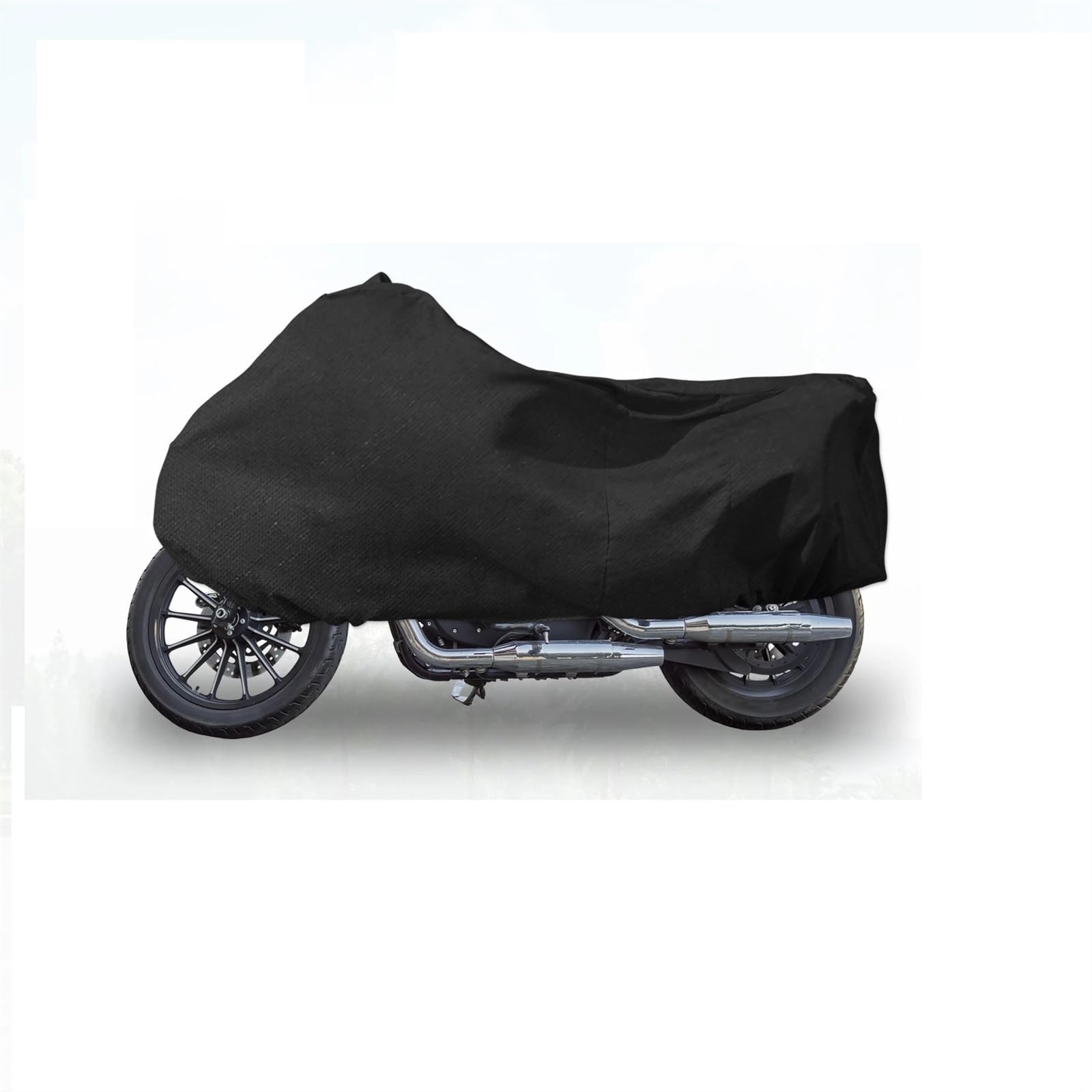 Motorrad Abdeckplane,Motorrad Abdeckplane Outdoor Motorradabdeckung Stretch Elastischer Stoff Indoor Universal Durable Staub Schmutz Sonne Schnee Schutzabdeckung(Black,XL 201-210cm) von DLZFUDTY