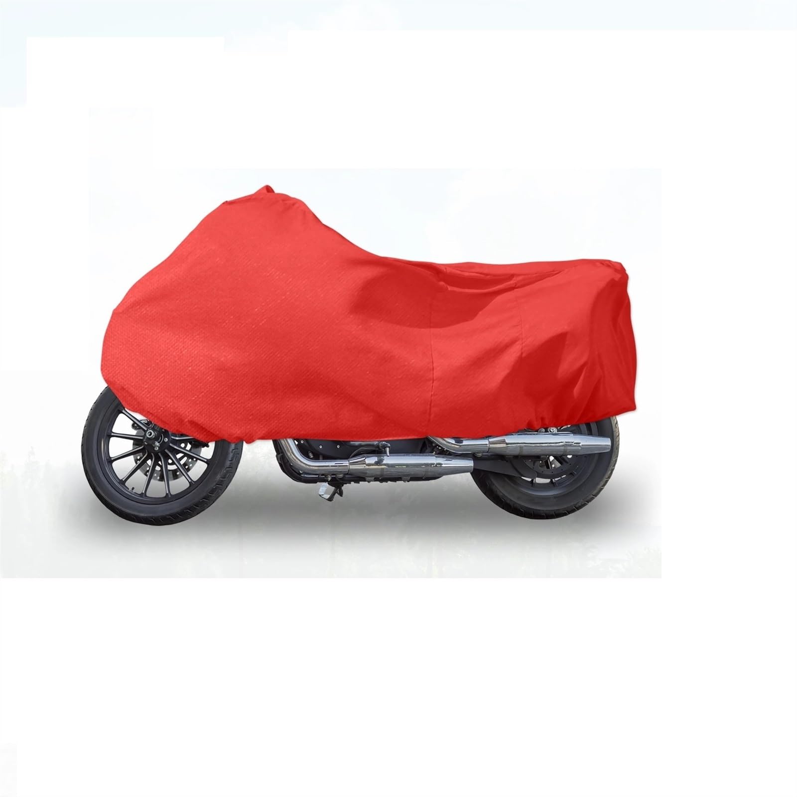 Motorrad Abdeckplane,Motorrad Abdeckplane Outdoor Motorradabdeckung Stretch Elastischer Stoff Indoor Universal Durable Staub Schmutz Sonne Schnee Schutzabdeckung(Red,3XL 221-230cm) von DLZFUDTY