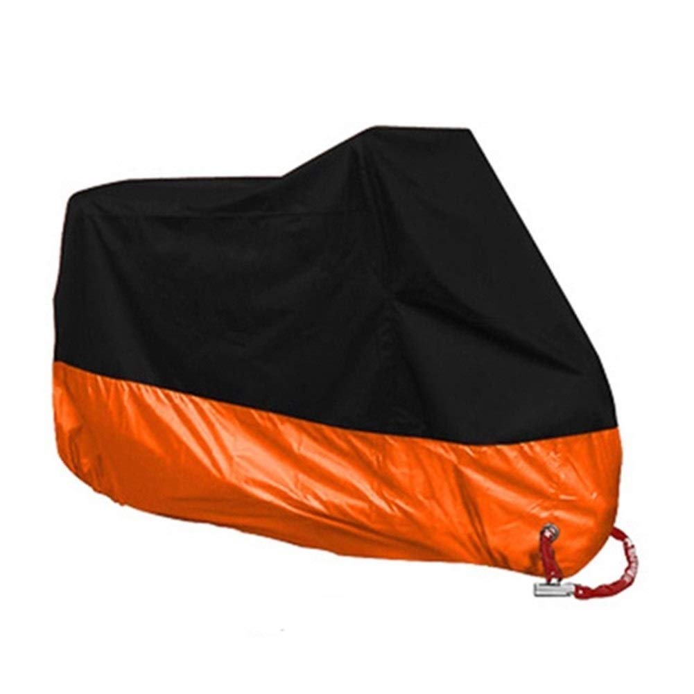Motorrad Abdeckplane,Motorrad Abdeckplane Outdoor Motorradabdeckungen Plane Abdeckung Tuch Moto Roller Abdeckung Protector Wasserdicht Regen Staubdicht Bicicletta Fahrrad Fall Zelt(Orange,M 1800mm) von DLZFUDTY