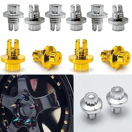 Radmuttern,Radmutter 10/20 Stück Autoreifenschrauben, Radnaben-Dekorationsschrauben aus Kunststoff, Autoreifen-Umrüstzubehör, Flachkopf, polierte Oberfläche, Anschraubschraube(Red) von DLZFUDTY