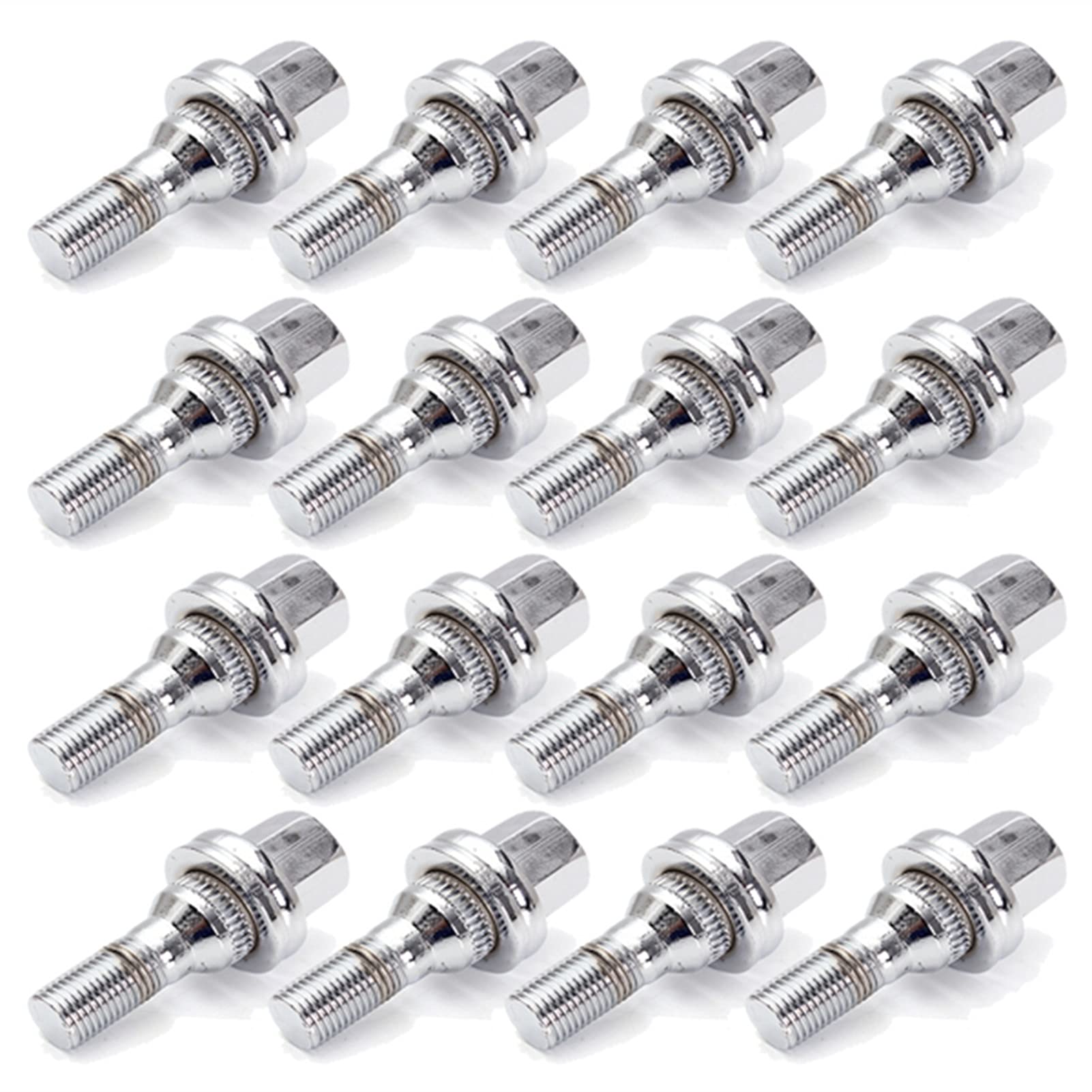 Radmuttern,Radmutter 4/16 Stücke M12x1.25 17mm Auto Aluminium Chrom-Radbolzen Muttern Kit Passend für Peugeot 1007 206 207 406 407 607 2000-2008(16PCS) von DLZFUDTY