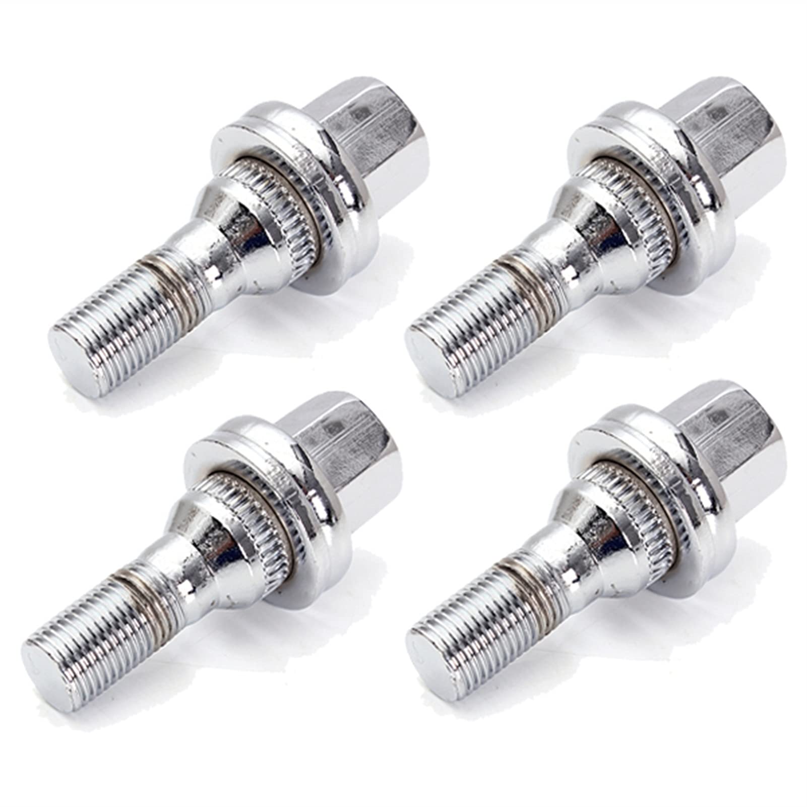 Radmuttern,Radmutter 4/16 Stücke M12x1.25 17mm Auto Aluminium Chrom-Radbolzen Muttern Kit Passend für Peugeot 1007 206 207 406 407 607 2000-2008(4PCS) von DLZFUDTY