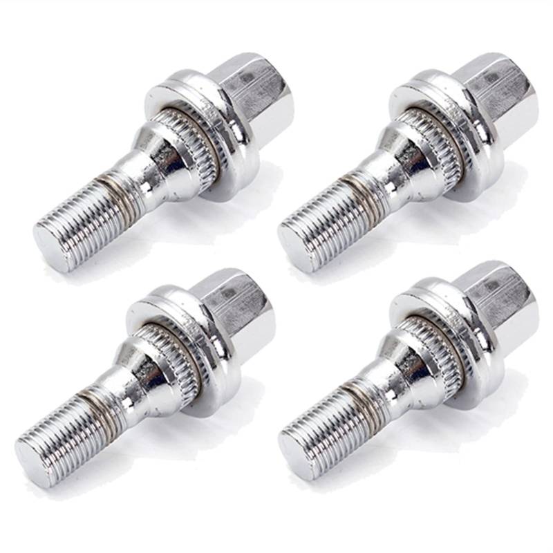 Radmuttern,Radmutter 4 Stücke 17mm Radmuttern Legierung Bolzen Flachsitz Passend für Peugeot 206 207 307 308 406 407 607 von DLZFUDTY