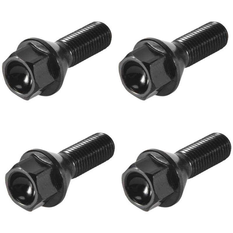 Radmuttern,Radmutter 4 Stücke Schwarze Radschraube Radmutter Passend for BMW E30 E36 E46 E60 E90 36136781150 von DLZFUDTY