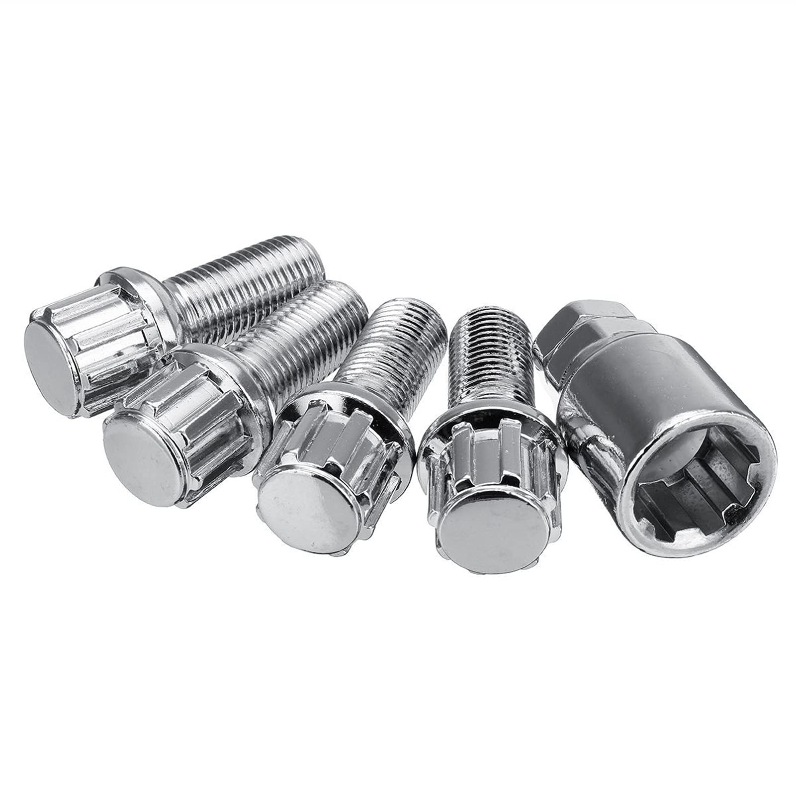 Radmuttern,Radmutter 5 Teile/Satz Stahl-Rad-Lock-Bolzen M14 x 1,5-mm-Verriegelungsradius-Sicherheits-Rasenmuttern Passend für VW Radmuttern,Radmutter 5 Teile/Satz Stahl-Rad-Lock-Bolzen M14 x 1,5-mm-Verriegelungsradius-Sicherheits-Rasenmuttern Passend für VW von DLZFUDTY