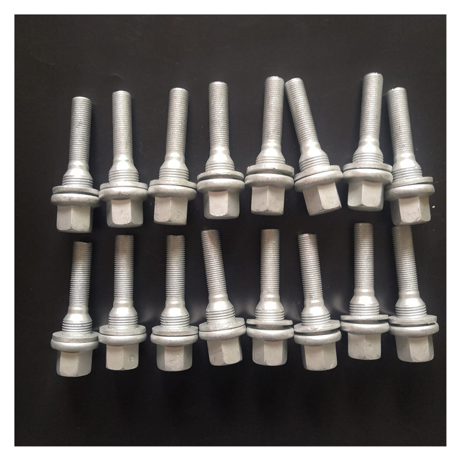 Radmuttern,Radmutter M12 X 1,25 Rad Lange Fadenschrauben Flache Sitzscheibe Reifen Bolzen Passend für Citroen Peugeot 301 3008 308 406 607(16 PCS) von DLZFUDTY