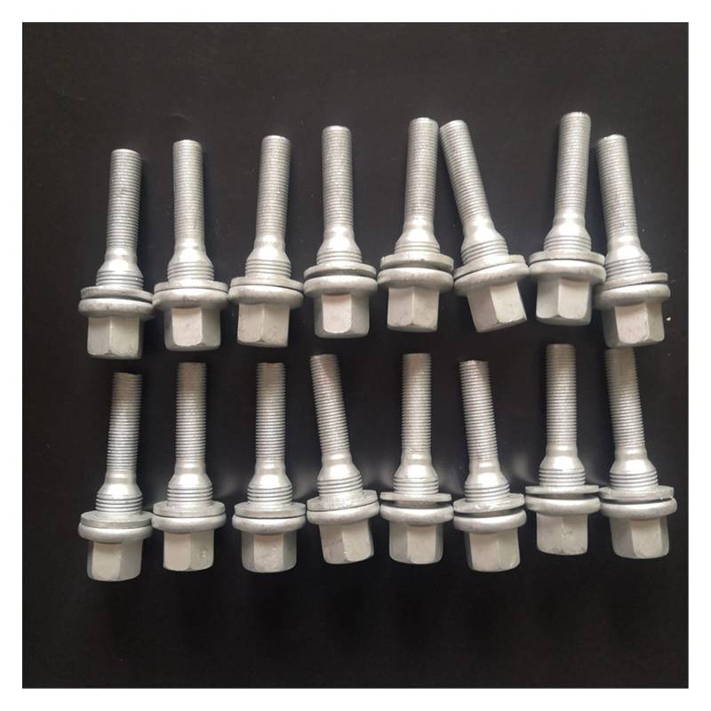 Radmuttern,Radmutter M12 X 1,25 Rad Lange Fadenschrauben Flache Sitzscheibe Reifen Bolzen Passend für Citroen Peugeot 301 3008 308 406 607(16 PCS) von DLZFUDTY