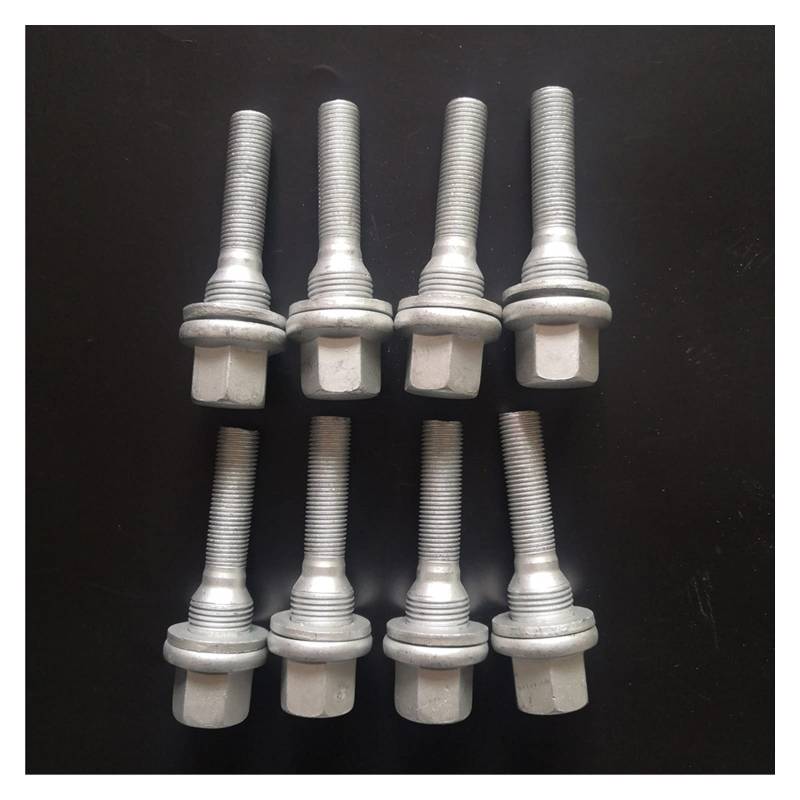 Radmuttern,Radmutter M12 X 1,25 Rad Lange Fadenschrauben Flache Sitzscheibe Reifen Bolzen Passend für Citroen Peugeot 301 3008 308 406 607(8 PCS) von DLZFUDTY