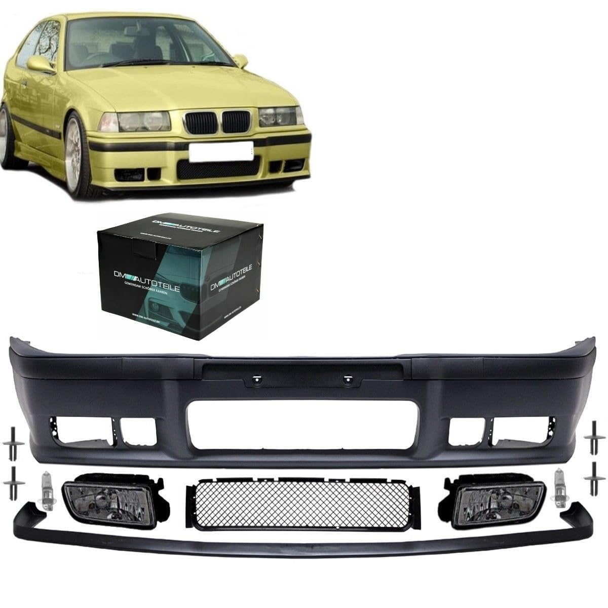 DM Autoteile *ABE* Stoßstange SPORT+GT Lippe+ Nebel Black passt für E36 auch M3 M +Nieten von DM Autoteile