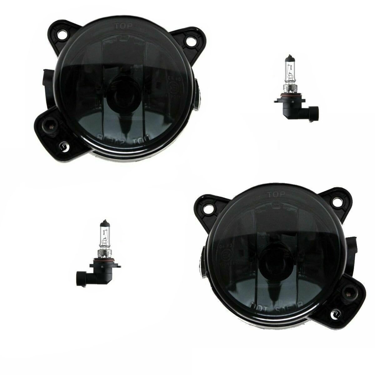 DM Autoteile 3816 SET Klarglas HB4 Nebelscheinwerfer Schwarz Smoke kompatibel für VW T5 / Crafter/Polo 9N3 von DM Autoteile