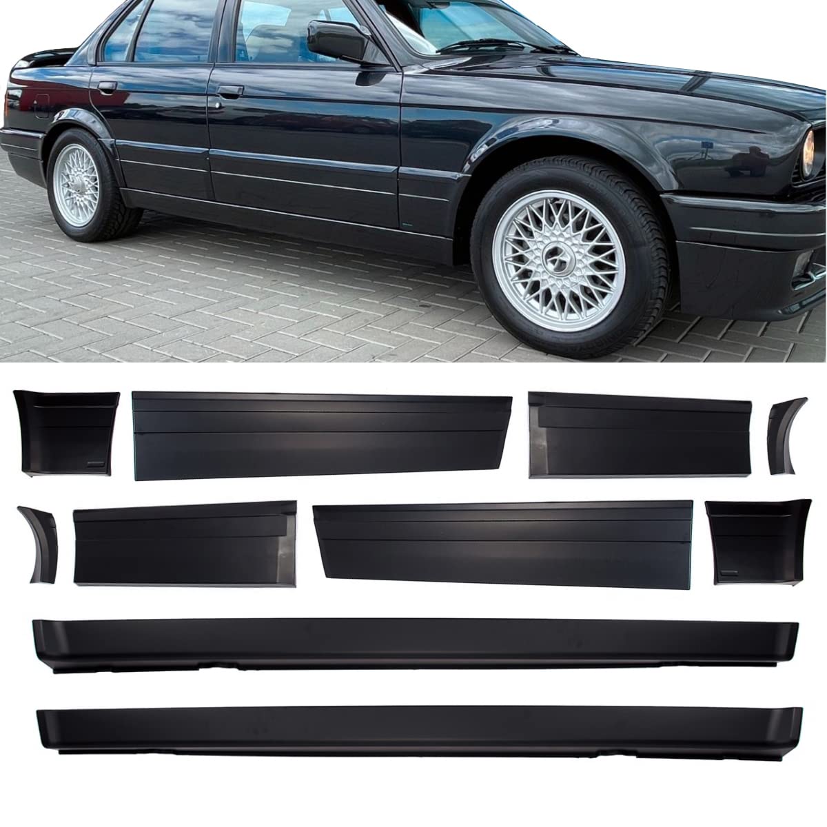 DM Autoteile 1014 Sport Seitenschweller Kit + Planken XXL kompatibel für BMW E30 M Technik II Limousine Touring ab 1982-1994 von DM Autoteile