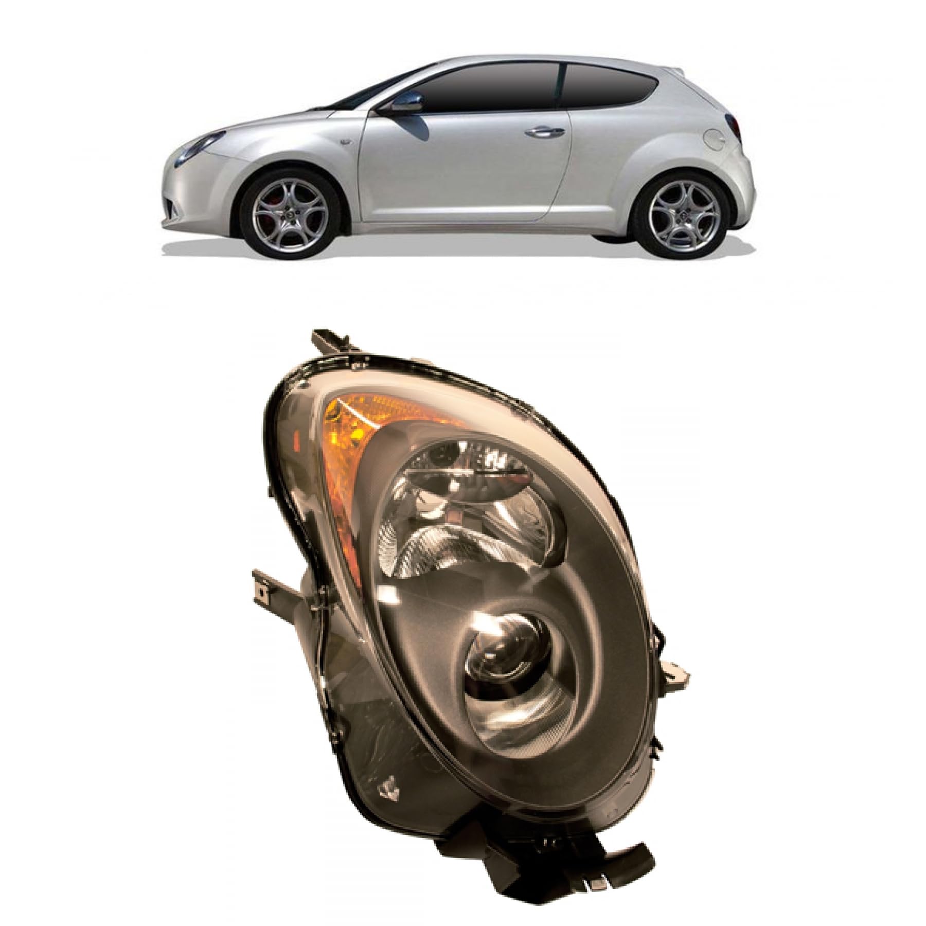 DM Autoteile 102721 Hauptscheinwerfer rechts H7/H7 mit Motor kompatibel für Alfa Romeo Mito ab 09/2008 - DM Autoteile 102721 Hauptscheinwerfer rechts H7/H7 mit Motor kompatibel für Alfa Romeo Mito ab 09/2008 - von DM Autoteile