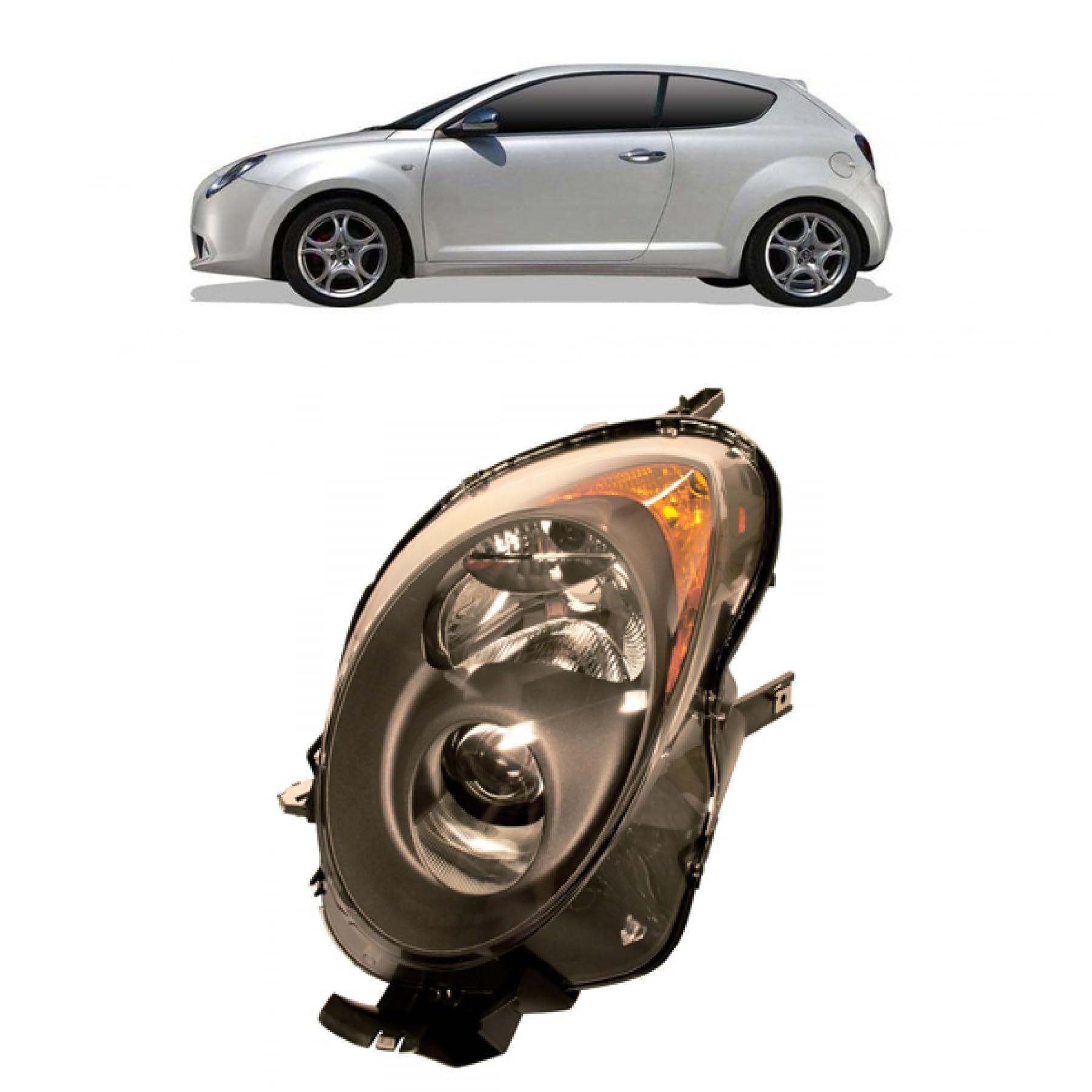 DM Autoteile 102722 Hauptscheinwerfer links H7/H7 mit Motor kompatibel für Alfa Romeo Mito ab 09/2008 - DM Autoteile 102722 Hauptscheinwerfer links H7/H7 mit Motor kompatibel für Alfa Romeo Mito ab 09/2008 - von DM Autoteile