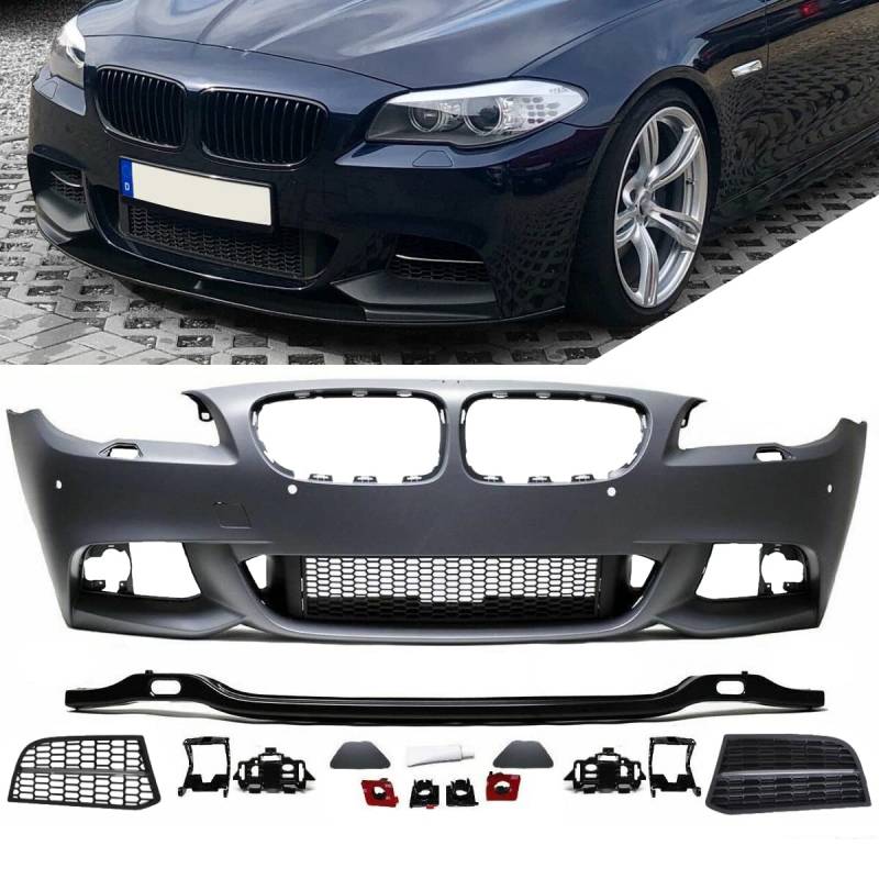 DM Autoteile 14011 Umbau Sport Stoßstange vorne +Zubehör kompatibel für BMW F10 F11 Serie & M-Paket M550 von DM Autoteile