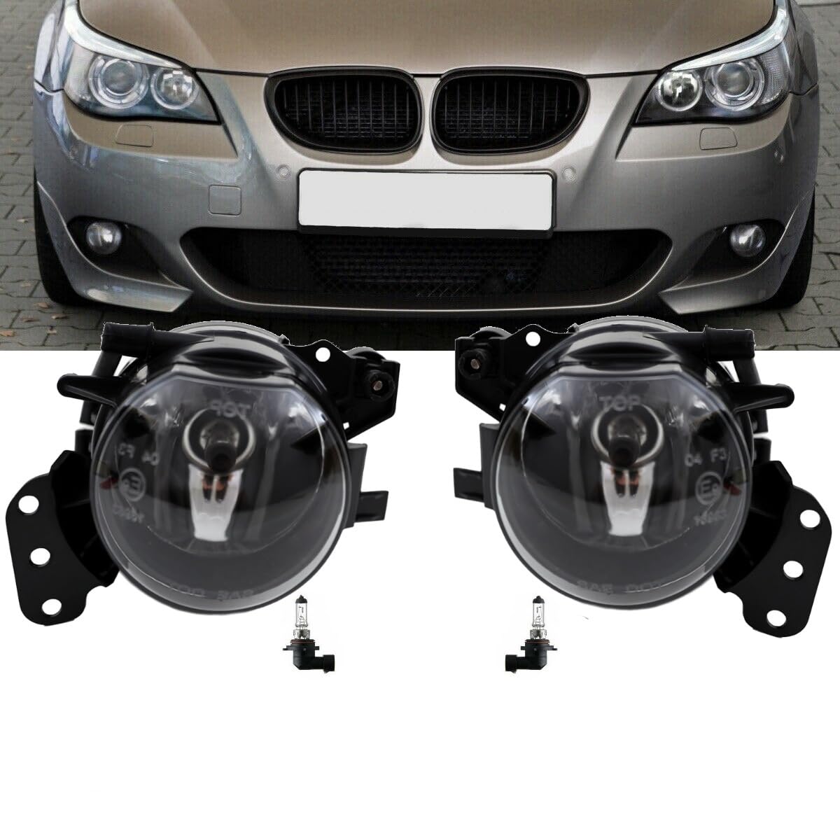 DM Autoteile 14234 Nebelscheinwerfer Hb4 Set Klarglas Chrom kompatibel für BMW 5er E60 E61 mit M Paket Stoßstange DM Autoteile 14234 Nebelscheinwerfer Hb4 Set Klarglas Chrom kompatibel für BMW 5er E60 E61 mit M Paket Stoßstange von DM Autoteile