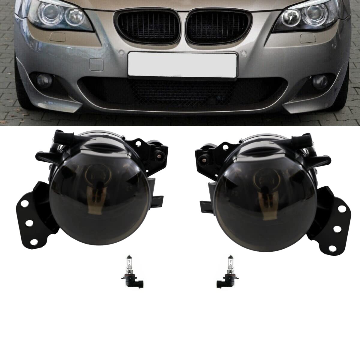 DM Autoteile 14235 HB4 Nebelscheinwerfer Set Klarglas Smoke Schwarz kompatibel für BMW 5er E60 E61 M Paket DM Autoteile 14235 HB4 Nebelscheinwerfer Set Klarglas Smoke Schwarz kompatibel für BMW 5er E60 E61 M Paket von DM Autoteile