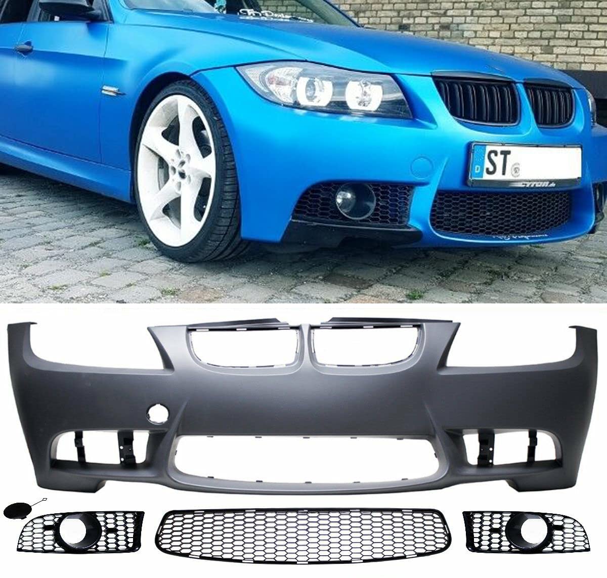 DM Autoteile 1530 Performance Frontschürze Stoßstange vorne ohne PDC kompatibel für BMW 3er E90 E91 05-08 +ABE* von DM Autoteile