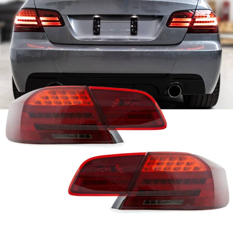 DM Autoteile 16039 Lightbar LED Rückleuchten LCI Design Kirschrot kompatibel für BMW 3er E92 Coupe 2006-2010 von DM Autoteile