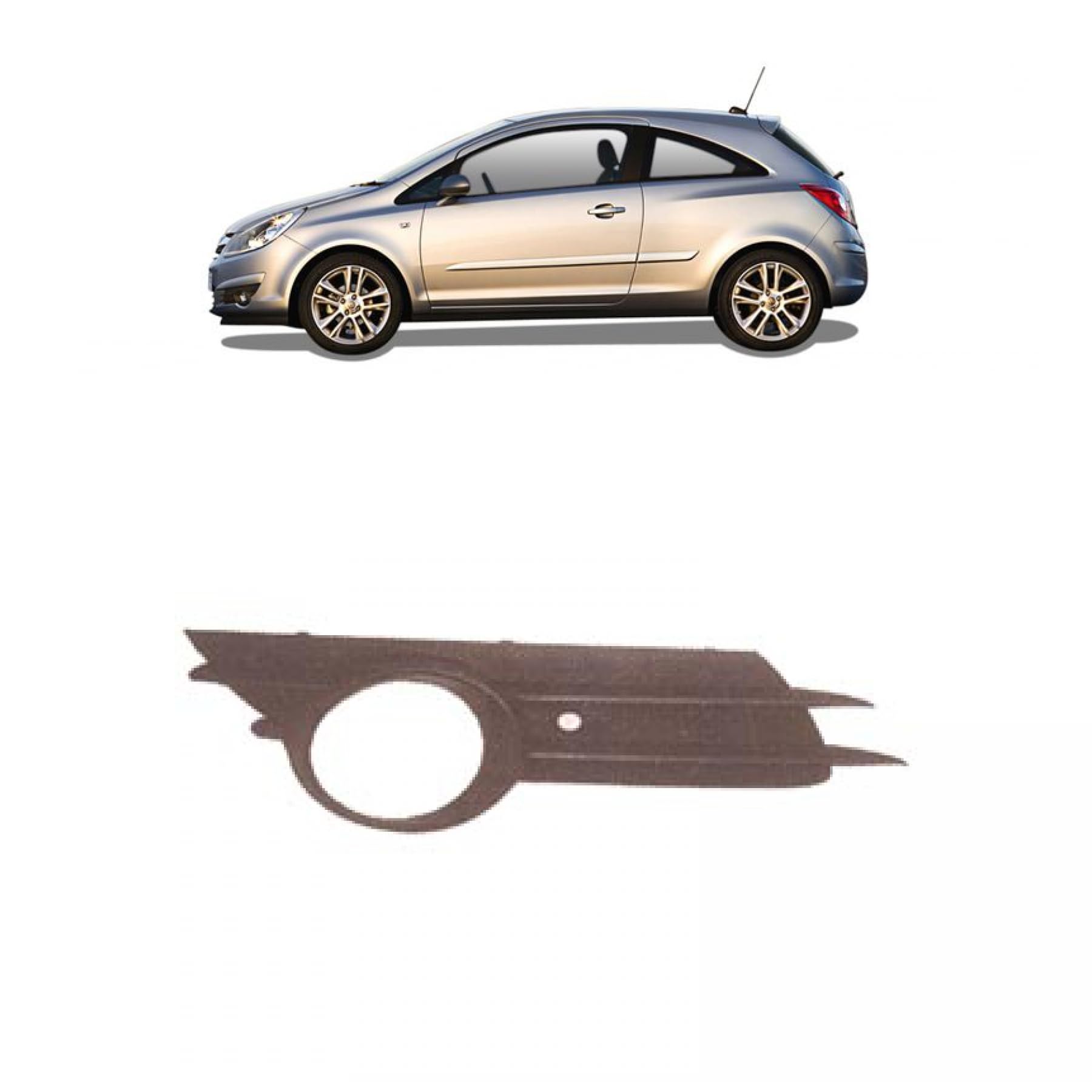 DM Autoteile 274310 Nebelscheinwerfer Gitter Blende vorne rechts kompatibel für Opel Corsa D S07 VFL 2006-2011 von DM Autoteile