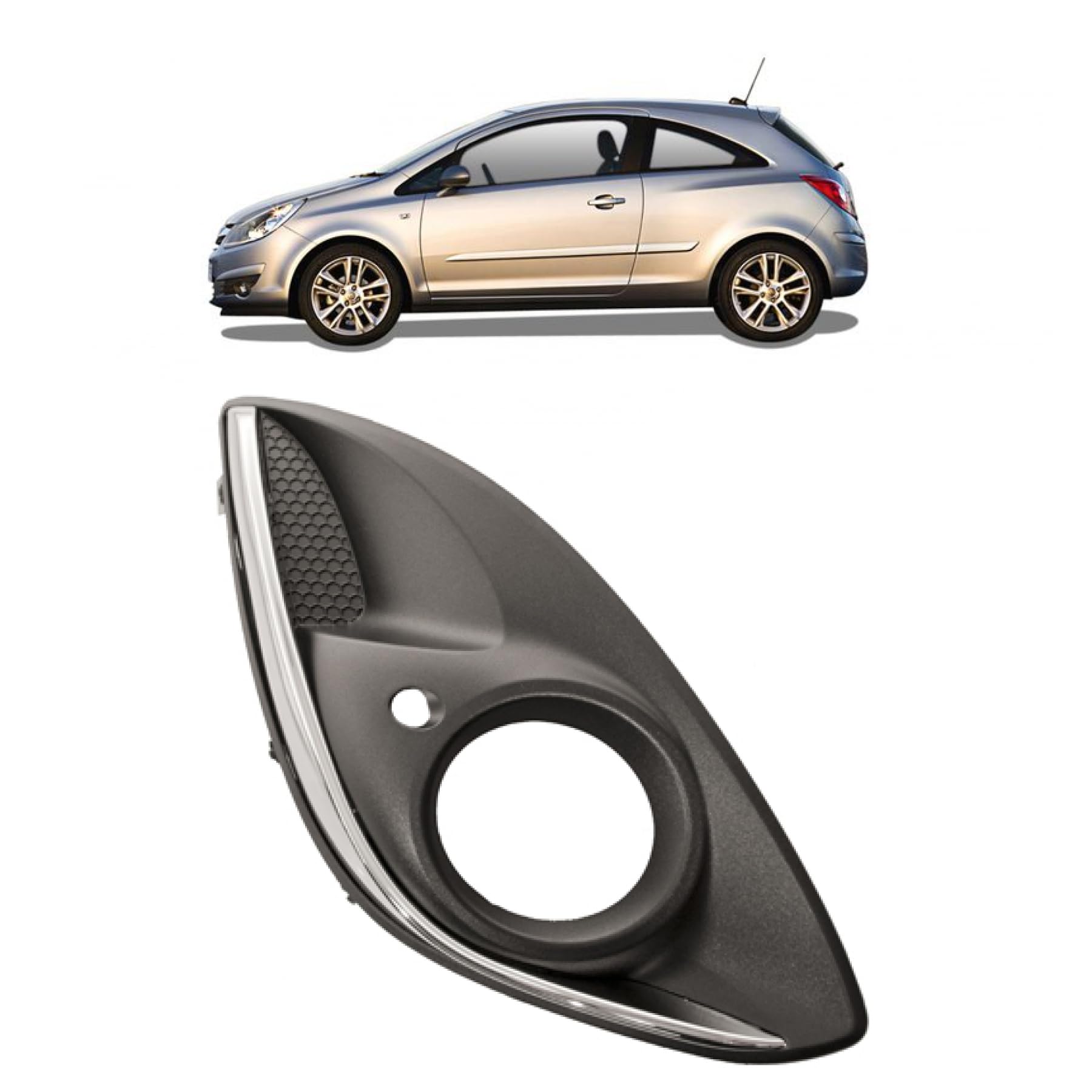 DM Autoteile 274356 Nebelscheinwerfer Gitter vorne rechts kompatibel für Opel Corsa D S07 Facelift 2011-2014 von DM Autoteile