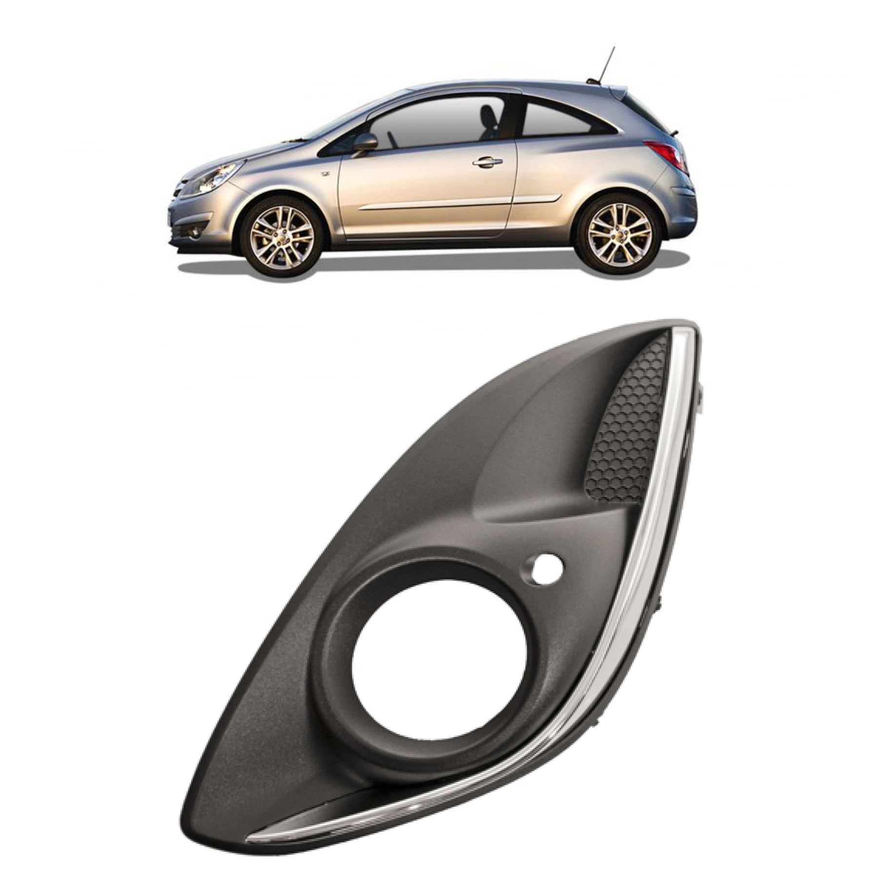 DM Autoteile 274357 Nebelscheinwerfer Gitter vorne links kompatibel für Opel Corsa D S07 Facelift Bj. 2011-2014 von DM Autoteile