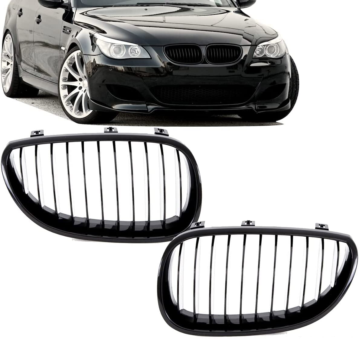 DM Autoteile 2x Kühlergrill Schwarz Glanz SATZ passend für 5er E60/E61 Bj 03-10 DM Autoteile 2x Kühlergrill Schwarz Glanz SATZ passend für 5er E60/E61 Bj 03-10 von DM Autoteile