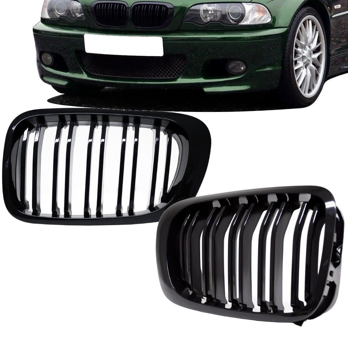 DM Autoteile 2x Kühlergrill Schwarz Glanz SET passt für E46 Coupe Cabrio 99-03 SPORT DM Autoteile 2x Kühlergrill Schwarz Glanz SET passt für E46 Coupe Cabrio 99-03 SPORT von DM Autoteile