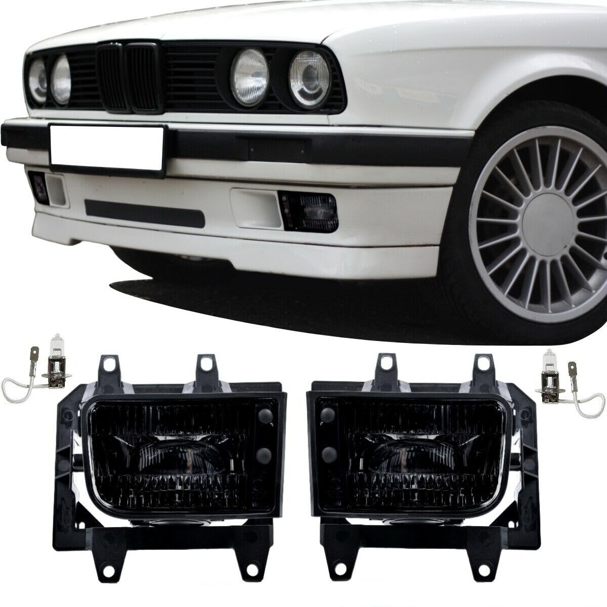DM Autoteile 2x Nebelscheinwerfer Schwarz Echtglas +Set H3 passt für E30 Facelift ab 1987 DM Autoteile 2x Nebelscheinwerfer Schwarz Echtglas +Set H3 passt für E30 Facelift ab 1987 von DM Autoteile