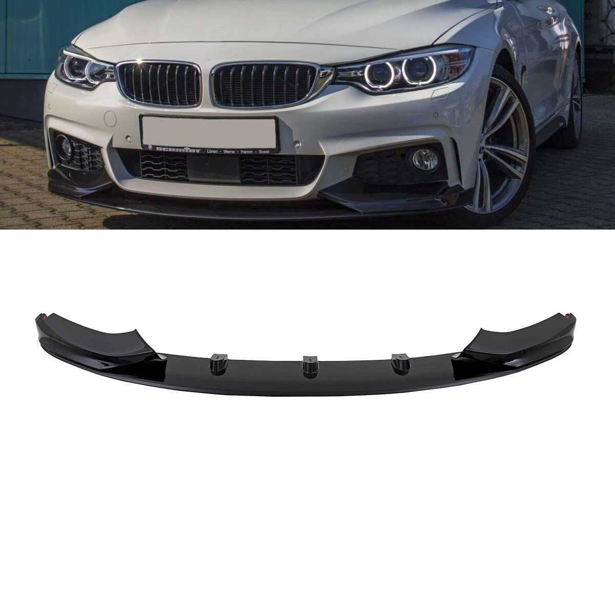 DM Autoteile 3-91583 Sport-Performance Schwarz Glanz Front Spoiler Lippe kompatibel für BMW F32 F33 F36 mit M-Paket von DM Autoteile