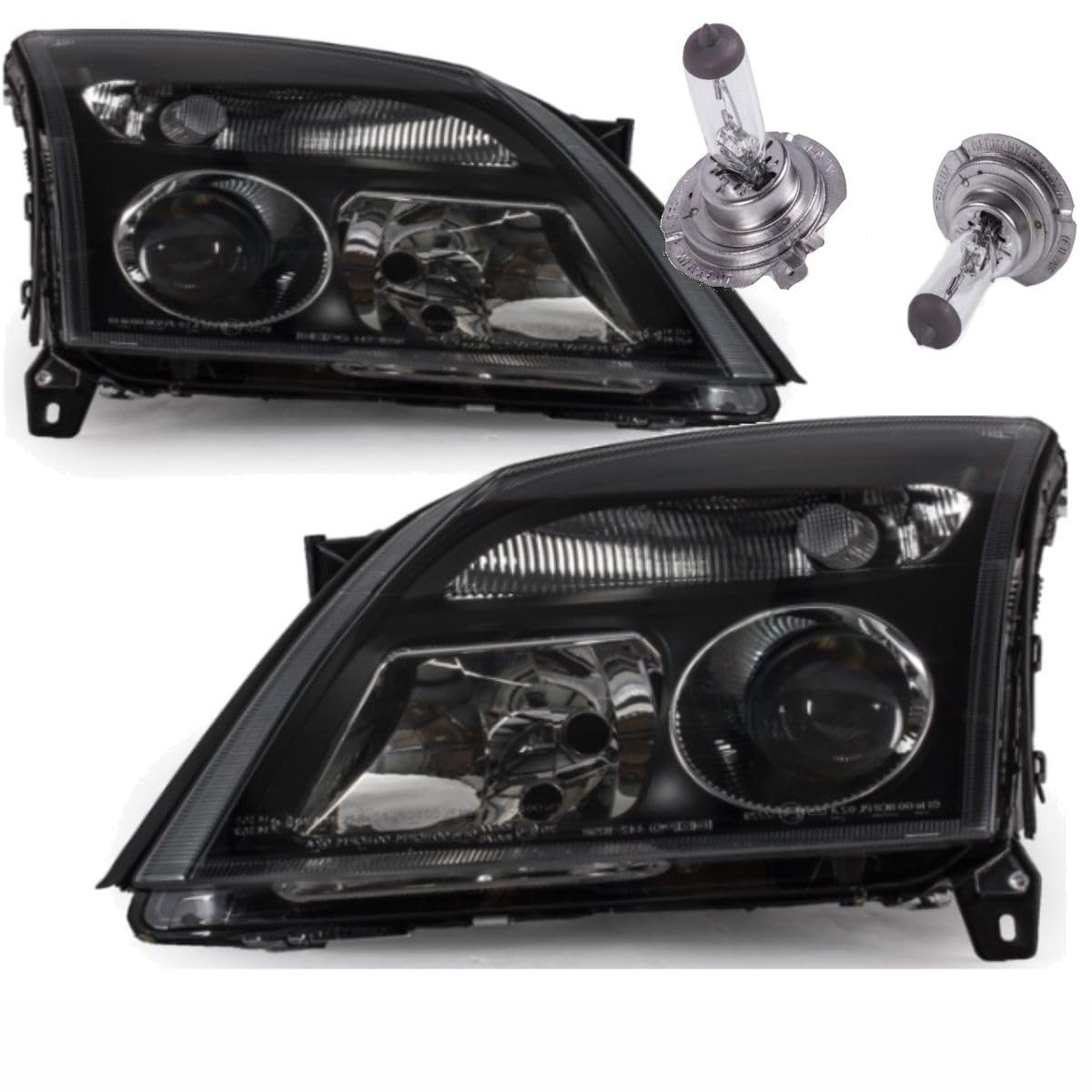DM Autoteile 30181 Set Opel Vectra C Signum Klarglas Scheinwerfer Rechts & Links Schwarz H7 +2x Birnen DM Autoteile 30181 Set Opel Vectra C Signum Klarglas Scheinwerfer Rechts & Links Schwarz H7 +2x Birnen von DM Autoteile