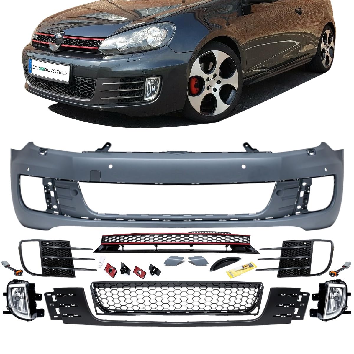 DM Autoteile 3203 Stoßstange vorn Stoßfänger 4x PDC + SRA + NSW + Zubehör kompatibel für VW Golf 6 DM Autoteile 3203 Stoßstange vorn Stoßfänger 4x PDC + SRA + NSW + Zubehör kompatibel für VW Golf 6 von DM Autoteile